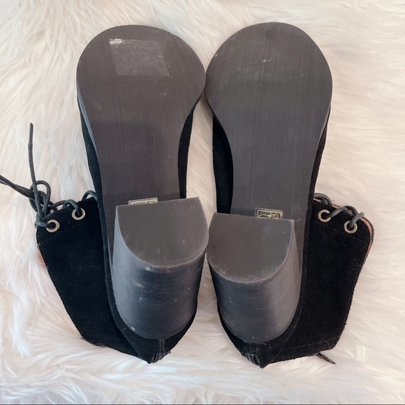 Jeffrey Campbell Cors 9.5 Black Suede Lace Up Sandal Heels - Picture 9 of 12